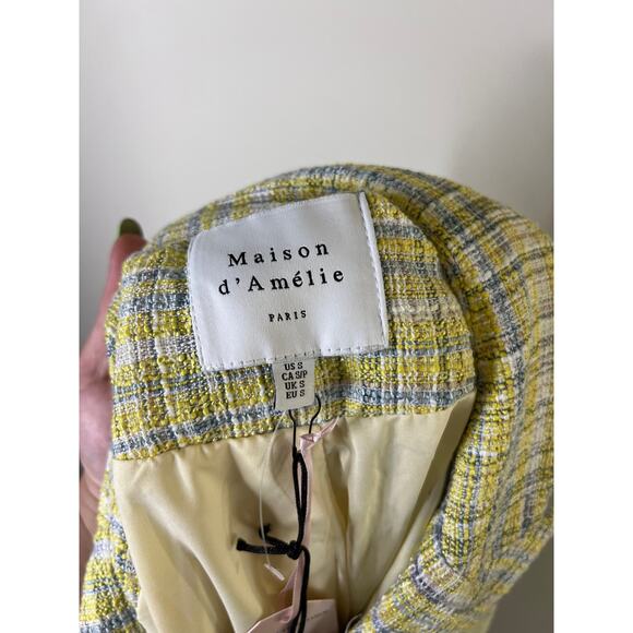 Anthropologie Maison d’ Amelie Tweed Collared Blazer Suit Jacket Top - Picture 16 of 16